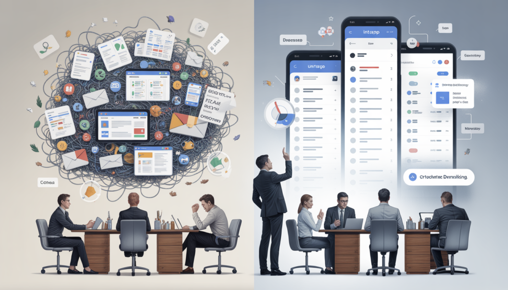 KKV hatékonyság: széttagolt rendszerek vs integrált IntrApp platform